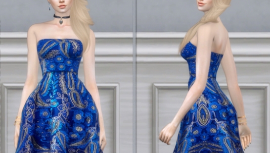  DarkNighTt Sax Blue Sequin Embroidered Dress-浅灰蓝色亮片刺绣连衣