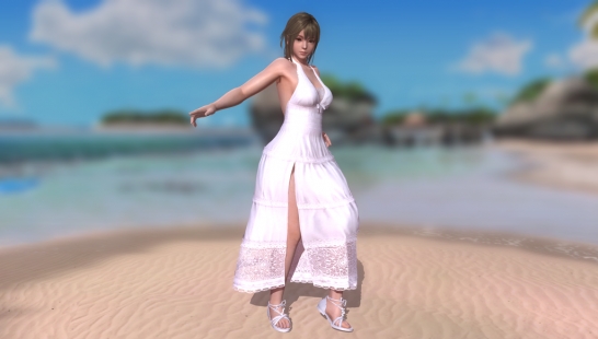 Misaki White Slit Dress SSR