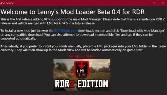 【LML】荒野大镖客2 Lenny's  Mod管理器（Lenny's Mod Loader）