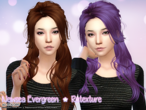 模拟人生4 紫色褐色长发MOD