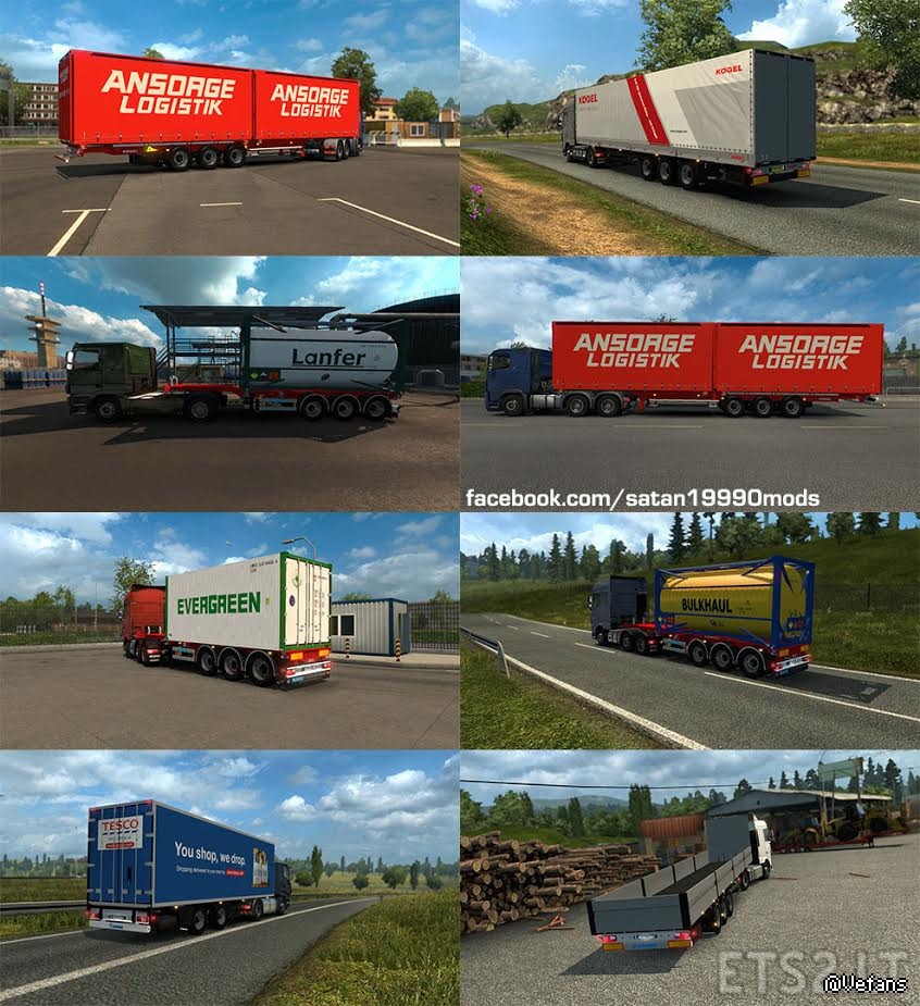 欧洲卡车模拟2 70种货柜mod合集