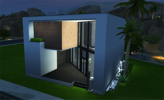 模拟人生4 v1.31后现代方形设计感实用小别墅MOD